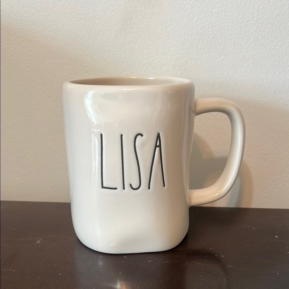 Rae Dunn Lisa White Ceramic Mug